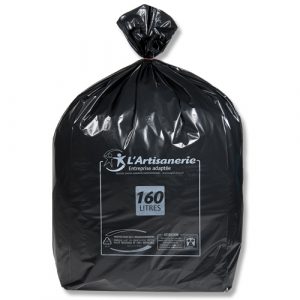 Sac poubelle noir 150 L 150 L - Réseau Krill
