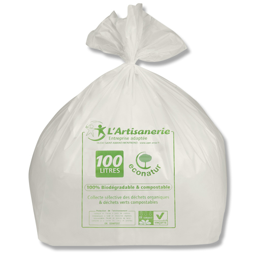 Lot de 100 sacs poubelle biologiques 20 L, résistants à la déchirure, sacs  pour déchets alimentaires